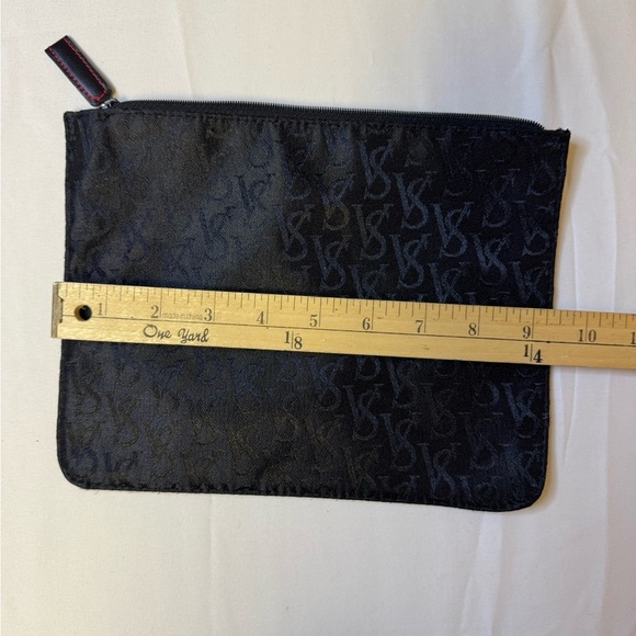 Victoria's Secret Black Cosmetic Bag with Embossed Design - Picture 4 of 6